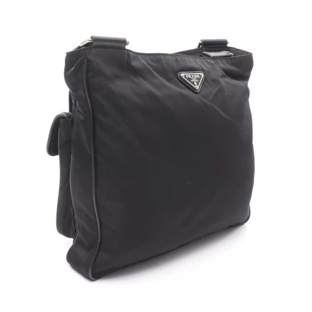 Prada Shoulder Bag Black Saffiano Leather Black